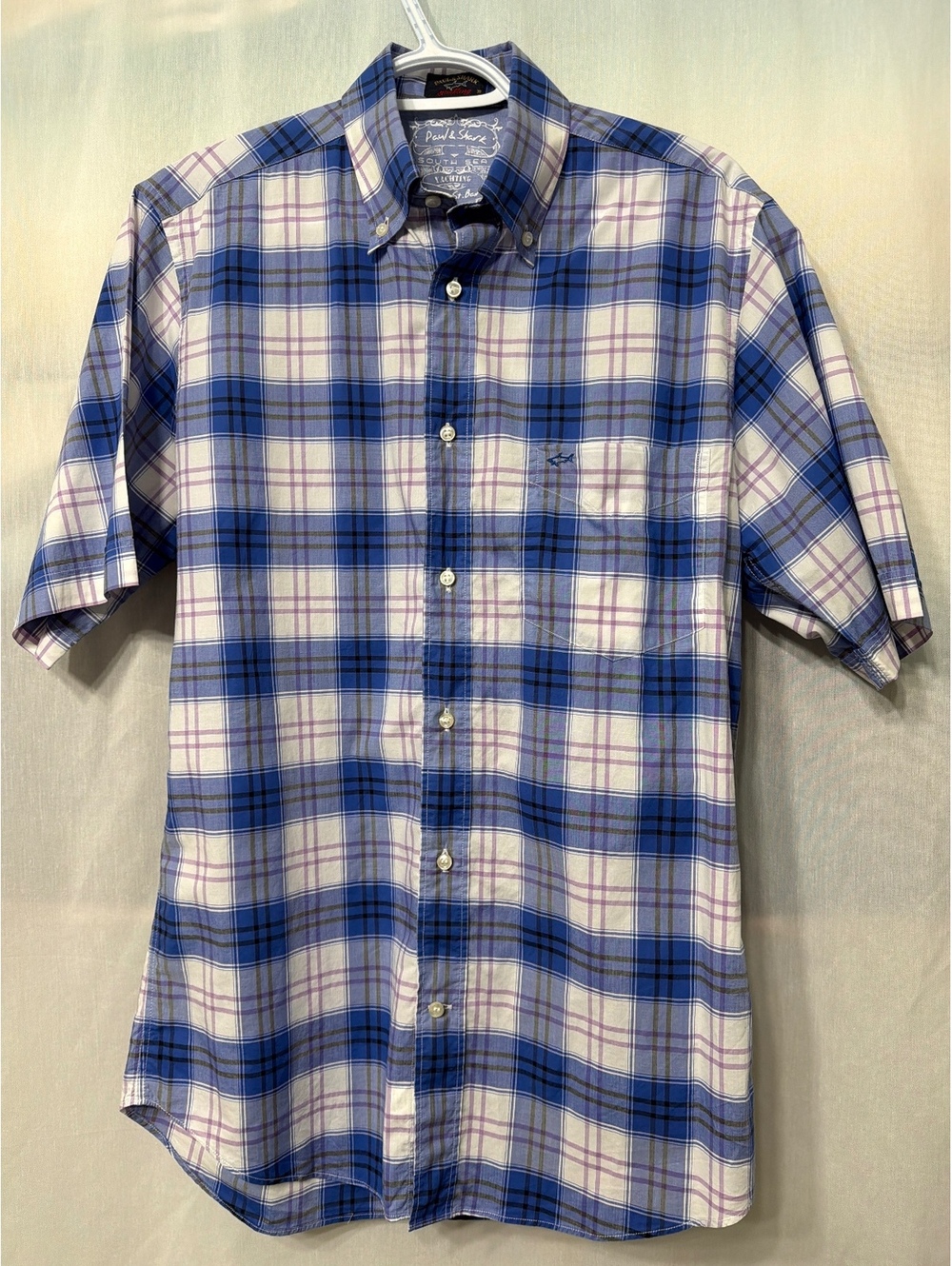 Paul & Shark Yachting Plaid Short Sleeve Shirt Made in Italy Men's 39 (Medium)